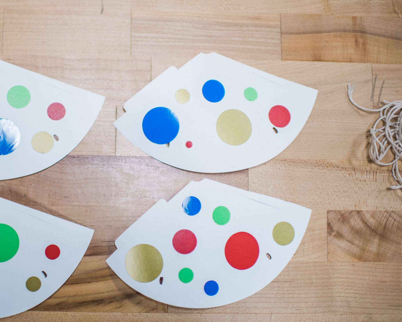 Party hats with polka dots