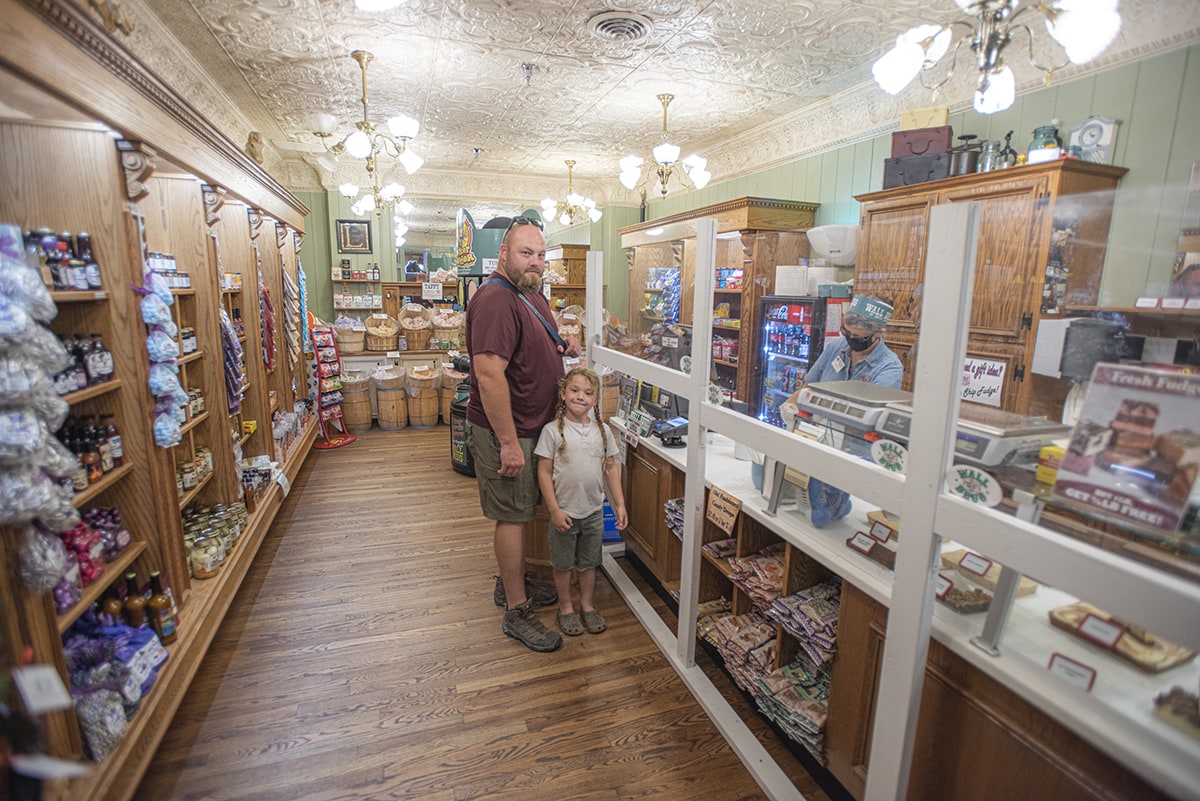 Visiting wall drug south dakota as father and son