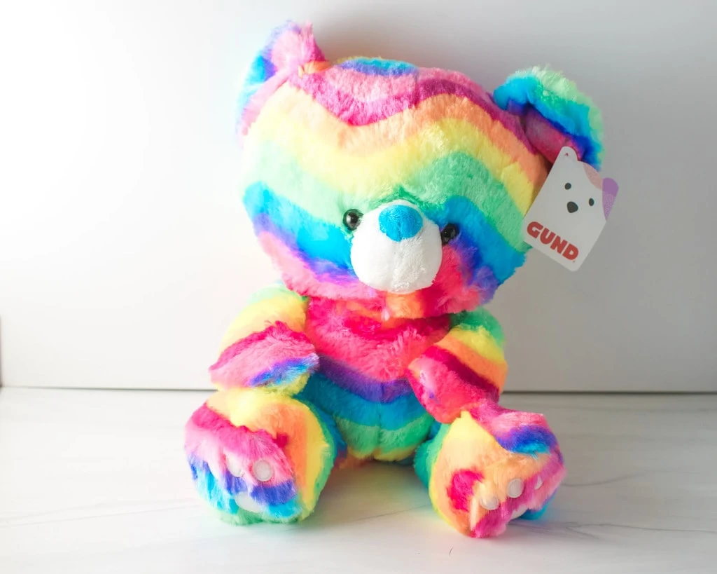 GUND rainbow teddy bear