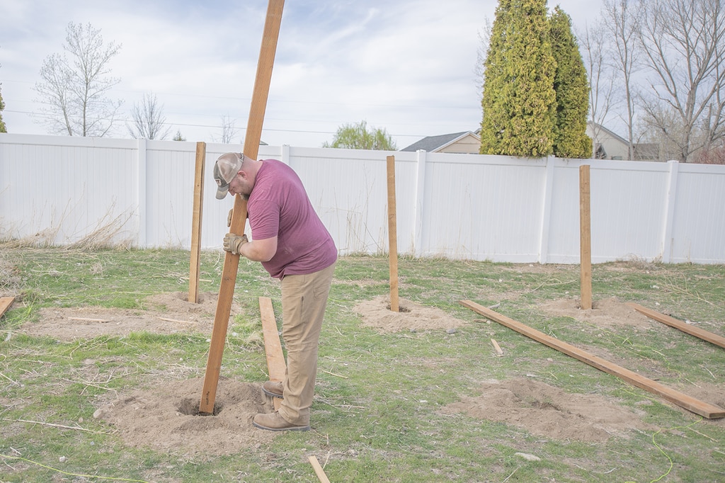 Setting posts for easy diy chicken coop in stihl bt 131 earth auger hole