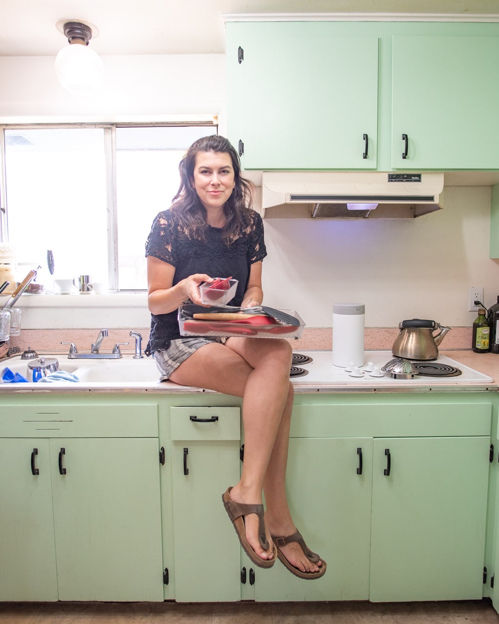 Mom with dishes