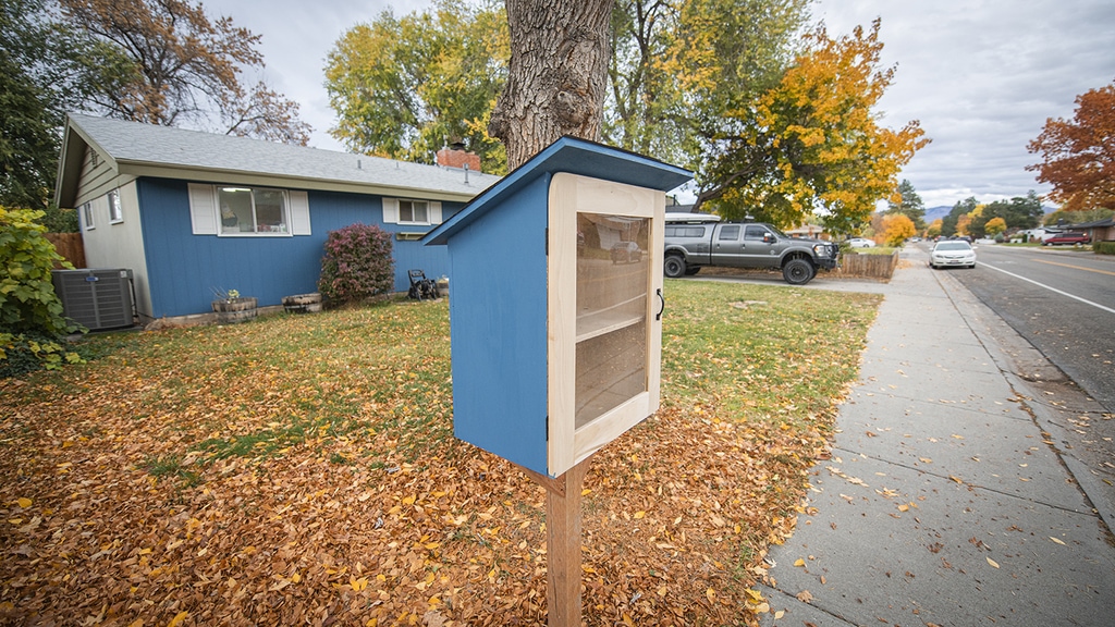 A little free library built with STIHL tools