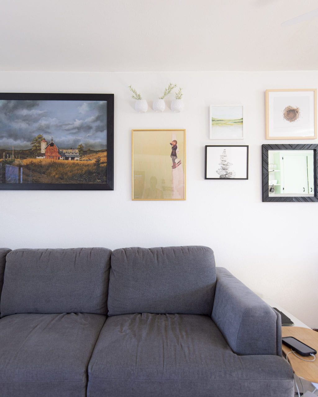 Gallery wall with little girl art