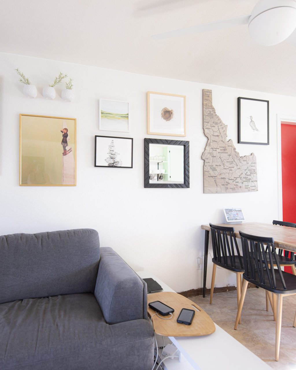 Gallery wall with state map