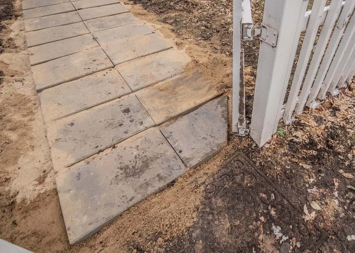 Using a stihl tsa 230 cut of saw is part of knowing how to make a paver walkway